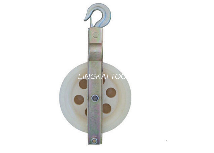 Leichter, einscheibiger Bespannungsblock aus 10-KN-Nylon, Haken- und Gabelkopfausführung