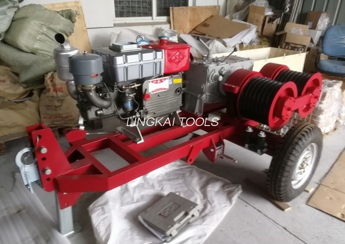 Doppelte Spilltrommelwinde 5 Tonnen mit Anhänger, passend zum Honda-/Yamaha-Benzinmotor